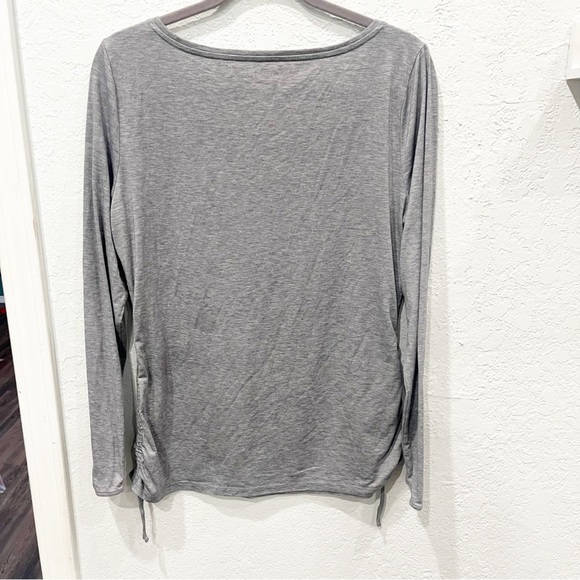 Athleta Top Women's Large Gray Encore Cinch Long Sleeve Neutral Minimalist - Picture 2 of 10